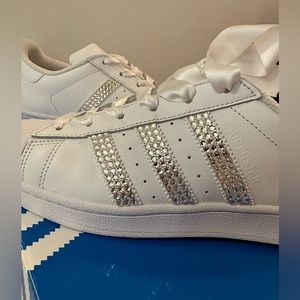 Adidas White Superstar with Swarovski Crystals